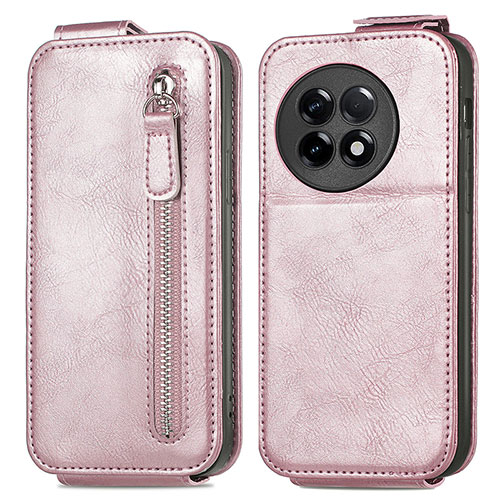 Leather Case Flip Cover Vertical for OnePlus Ace 2 5G Rose Gold