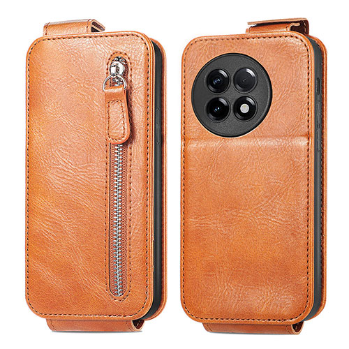 Leather Case Flip Cover Vertical for OnePlus Ace 2 Pro 5G Brown