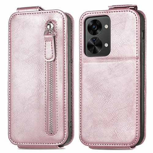 Leather Case Flip Cover Vertical for OnePlus Nord 2T 5G Rose Gold