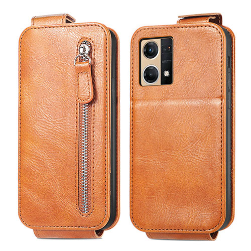 Leather Case Flip Cover Vertical for Oppo F21s Pro 4G Brown