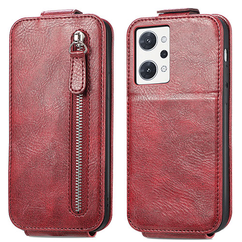 Leather Case Flip Cover Vertical for Oppo Reno7 A Red