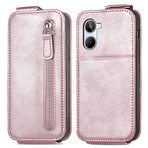 Leather Case Flip Cover Vertical for Realme 10 Pro 5G Rose Gold