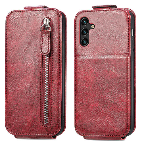 Leather Case Flip Cover Vertical for Samsung Galaxy A04s Red