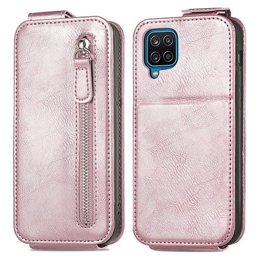 Leather Case Flip Cover Vertical for Samsung Galaxy A12 5G Rose Gold