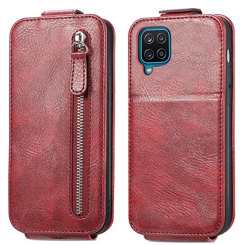 Leather Case Flip Cover Vertical for Samsung Galaxy A12 Red