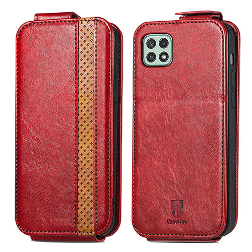 Leather Case Flip Cover Vertical for Samsung Galaxy A22s 5G Red