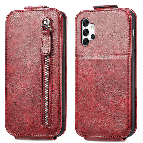 Leather Case Flip Cover Vertical for Samsung Galaxy A32 4G Red