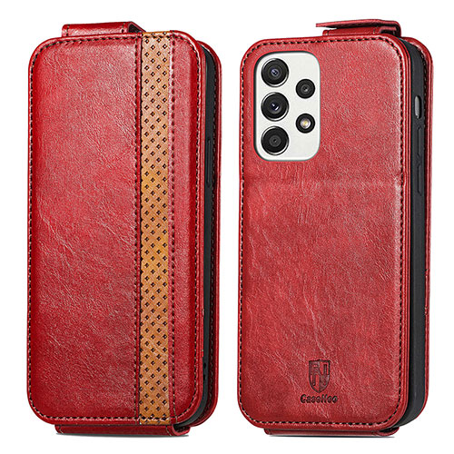 Leather Case Flip Cover Vertical for Samsung Galaxy A33 5G Red