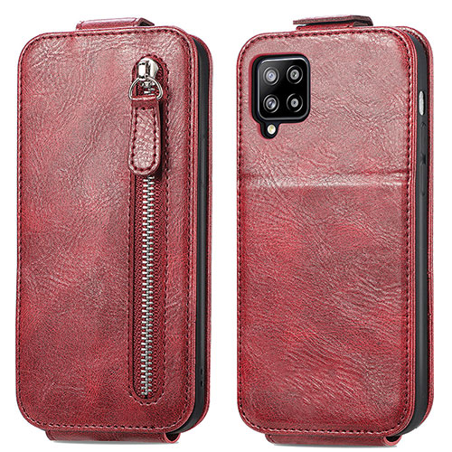 Leather Case Flip Cover Vertical for Samsung Galaxy A42 5G Red