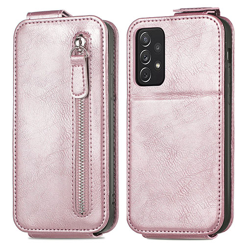 Leather Case Flip Cover Vertical for Samsung Galaxy A72 4G Rose Gold