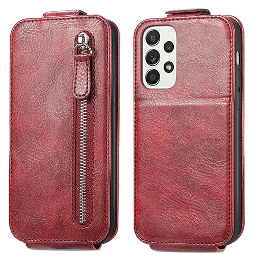 Leather Case Flip Cover Vertical for Samsung Galaxy A73 5G Red