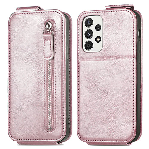 Leather Case Flip Cover Vertical for Samsung Galaxy A73 5G Rose Gold