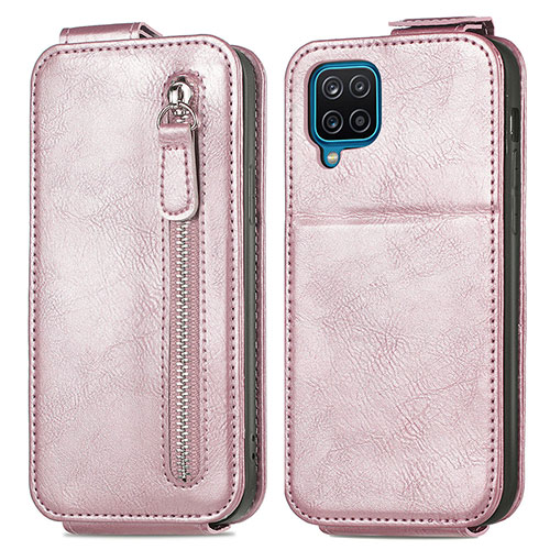 Leather Case Flip Cover Vertical for Samsung Galaxy M12 Rose Gold