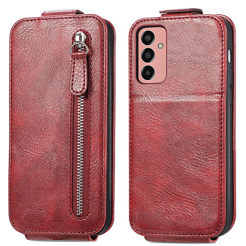 Leather Case Flip Cover Vertical for Samsung Galaxy M13 4G Red