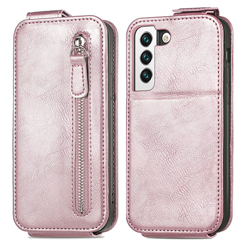 Leather Case Flip Cover Vertical for Samsung Galaxy S22 Plus 5G Rose Gold