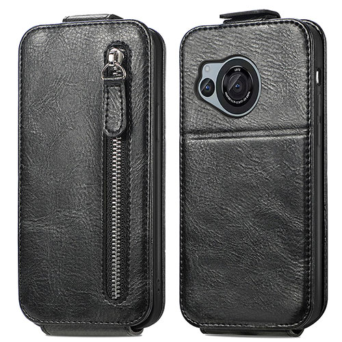 Leather Case Flip Cover Vertical for Sharp Aquos R8s Black