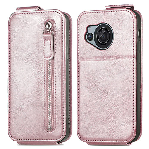 Leather Case Flip Cover Vertical for Sharp Aquos R8s Rose Gold