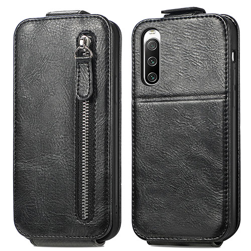 Leather Case Flip Cover Vertical for Sony Xperia 10 IV SO-52C Black