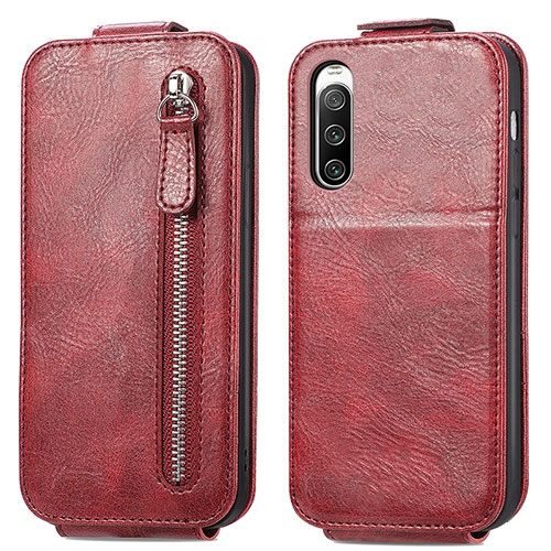 Leather Case Flip Cover Vertical for Sony Xperia 10 IV SOG07 Red