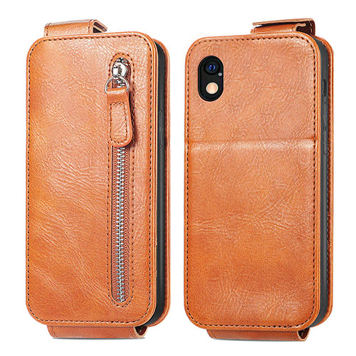 Leather Case Flip Cover Vertical for Sony Xperia Ace III Brown