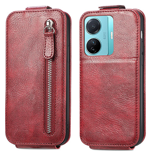 Leather Case Flip Cover Vertical for Vivo iQOO Z6 Pro 5G Red