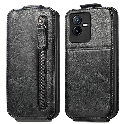 Leather Case Flip Cover Vertical for Vivo iQOO Z6x Black
