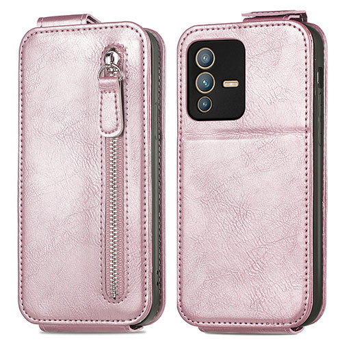 Leather Case Flip Cover Vertical for Vivo V23 5G Rose Gold