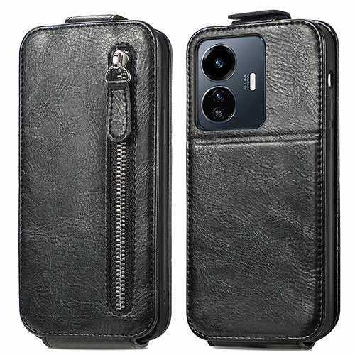 Leather Case Flip Cover Vertical for Vivo Y77 5G Black