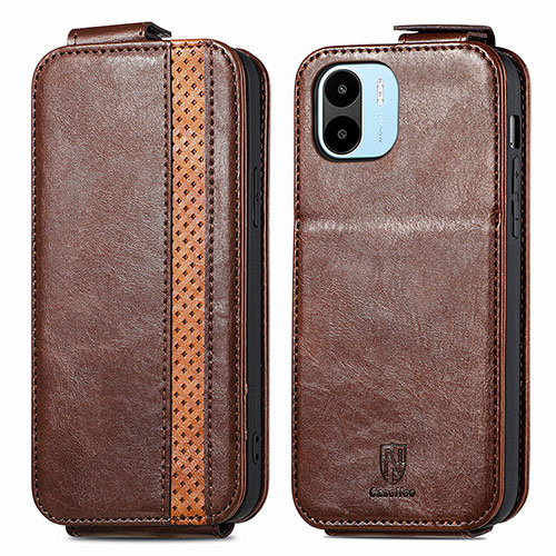 Leather Case Flip Cover Vertical for Xiaomi Poco C51 Brown