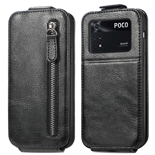 Leather Case Flip Cover Vertical for Xiaomi Poco M4 Pro 4G Black