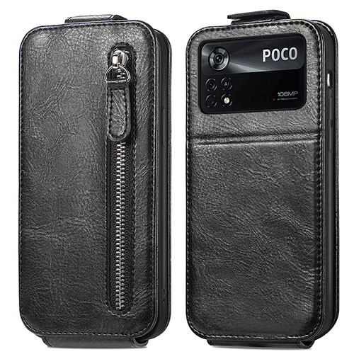 Leather Case Flip Cover Vertical for Xiaomi Poco X4 Pro 5G Black