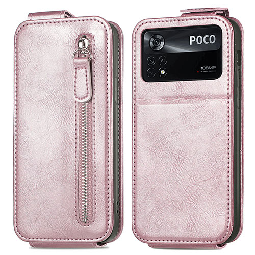 Leather Case Flip Cover Vertical for Xiaomi Redmi Note 11E Pro 5G Rose Gold