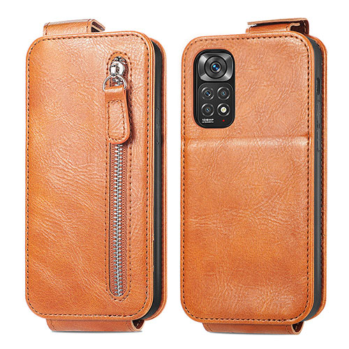 Leather Case Flip Cover Vertical for Xiaomi Redmi Note 11S 4G Brown