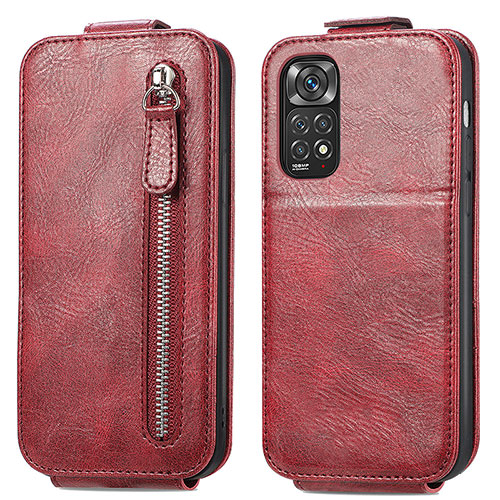 Leather Case Flip Cover Vertical for Xiaomi Redmi Note 11S 4G Red