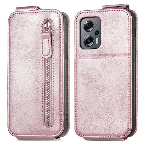 Leather Case Flip Cover Vertical for Xiaomi Redmi Note 11T Pro+ Plus 5G Rose Gold