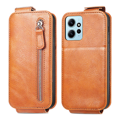 Leather Case Flip Cover Vertical for Xiaomi Redmi Note 12 4G Brown