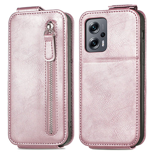 Leather Case Flip Cover Vertical for Xiaomi Redmi Note 12T Pro 5G Rose Gold