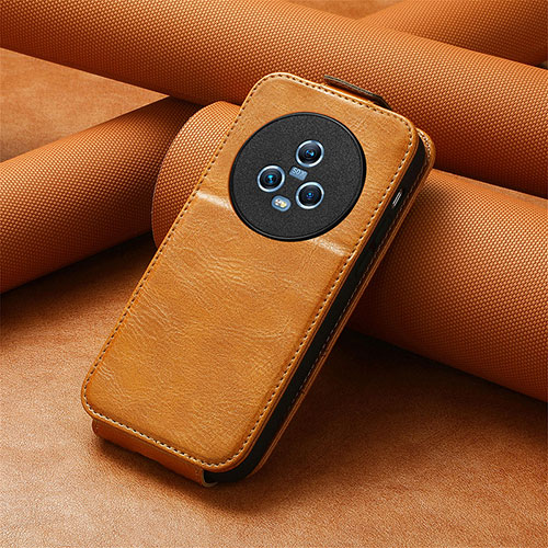 Leather Case Flip Cover Vertical S01D for Huawei Honor Magic5 5G Brown