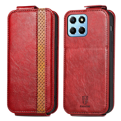 Leather Case Flip Cover Vertical S01D for Huawei Honor X6 Red