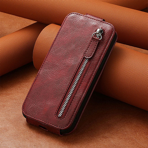 Leather Case Flip Cover Vertical S01D for Huawei Nova Y70 Plus Red