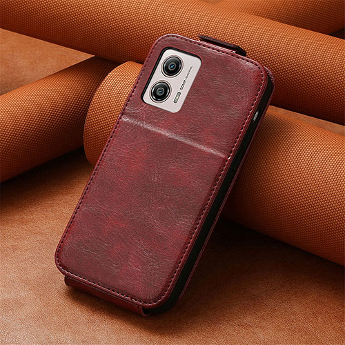 Leather Case Flip Cover Vertical S01D for Motorola Moto G53 5G Red