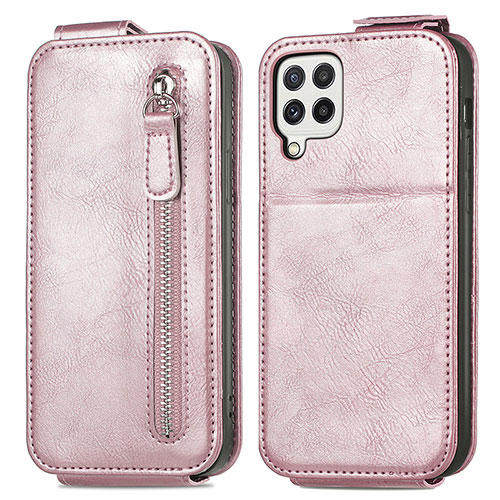 Leather Case Flip Cover Vertical S01D for Samsung Galaxy A22 4G Rose Gold