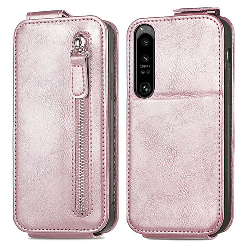 Leather Case Flip Cover Vertical S01D for Sony Xperia 1 IV Rose Gold