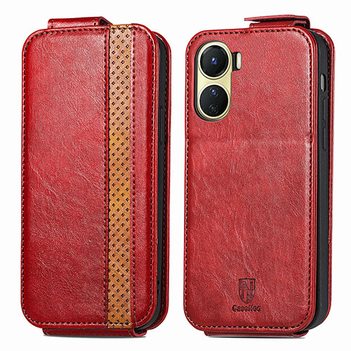 Leather Case Flip Cover Vertical S01D for Vivo Y16 Red