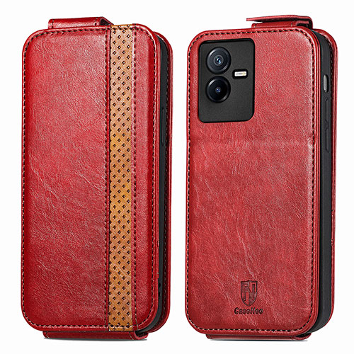 Leather Case Flip Cover Vertical S01D for Vivo Y73t Red