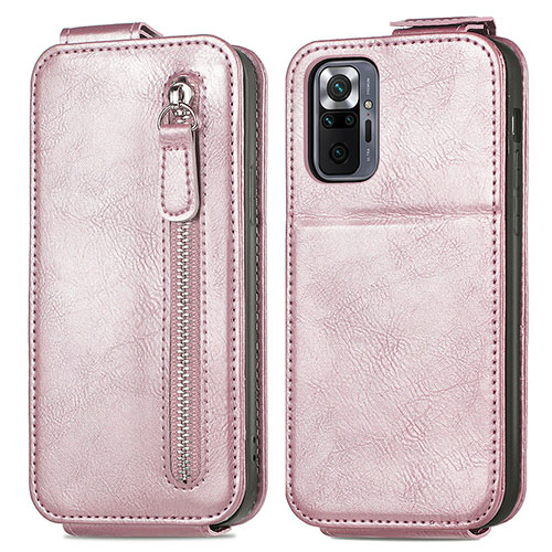 Leather Case Flip Cover Vertical S01D for Xiaomi Redmi Note 10 Pro Max Rose Gold