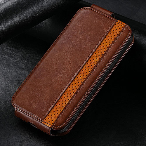 Leather Case Flip Cover Vertical S02D for Huawei Enjoy 50 Pro Brown