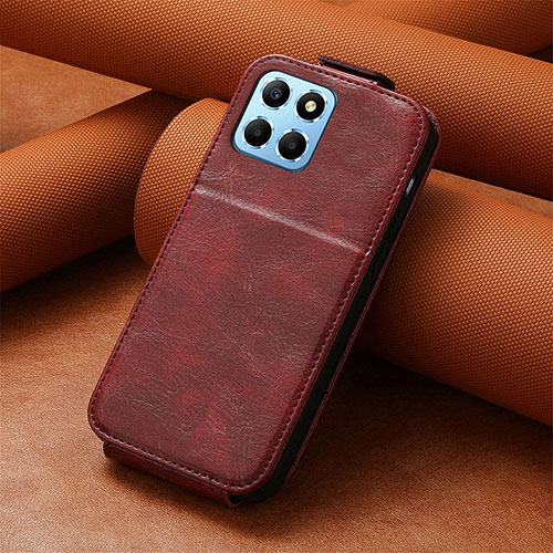 Leather Case Flip Cover Vertical S02D for Huawei Honor 70 Lite 5G Red