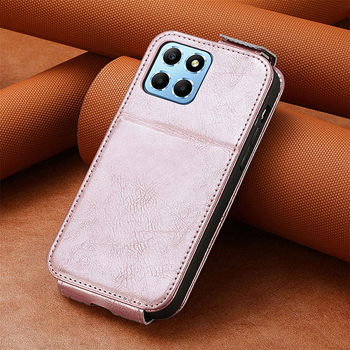 Leather Case Flip Cover Vertical S02D for Huawei Honor X6 5G Rose Gold