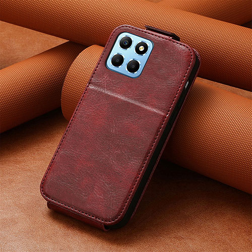 Leather Case Flip Cover Vertical S02D for Huawei Honor X8 5G Red